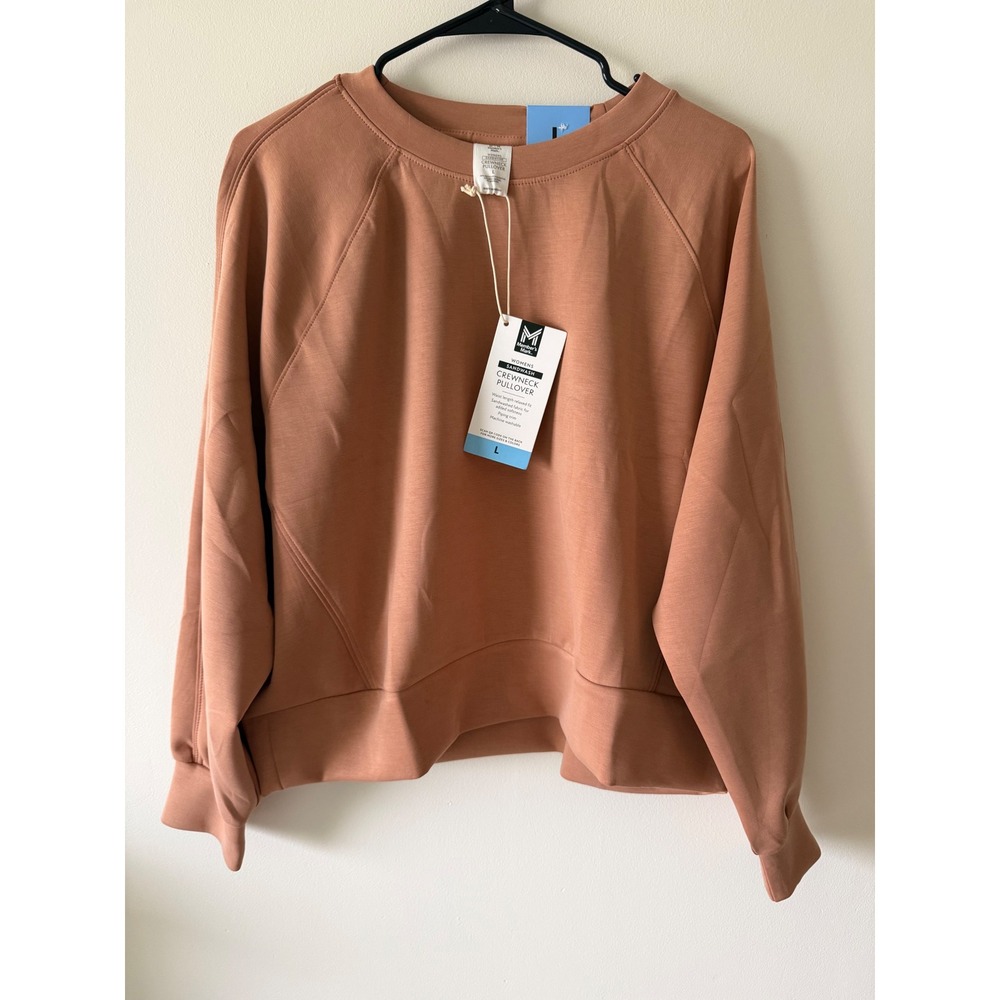 Members Mark Sandwash Crewneck Pullover Clay Brown Relaxed Fit Sweatshirt L NWT